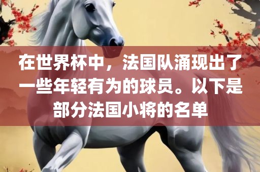 在世界杯中，法国队涌现出了一些年轻有为的球员。以下是部分法国小将的名单