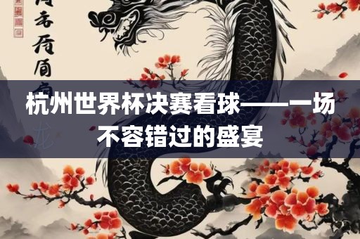 杭州世界杯决赛看球——一场不容错过的盛宴