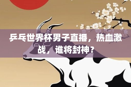乒乓世界杯男子直播，热血激战，谁将封神？
