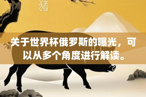 关于世界杯俄罗斯的曝光，可以从多个角度进行解读。