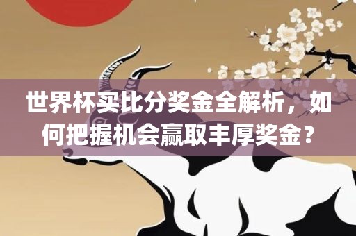 世界杯买比分奖金全解析，如何把握机会赢取丰厚奖金？