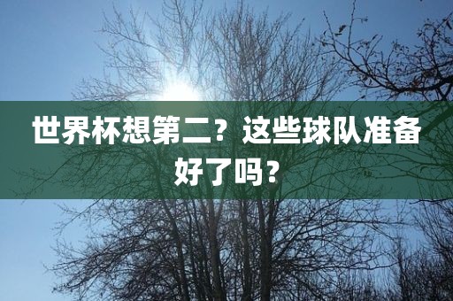 世界杯想第二？这些球队准备好了吗？