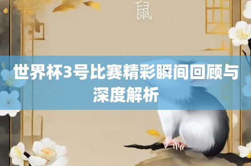 世界杯3号比赛精彩瞬间回顾与深度解析