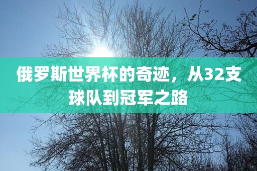 俄罗斯世界杯的奇迹，从32支球队到冠军之路