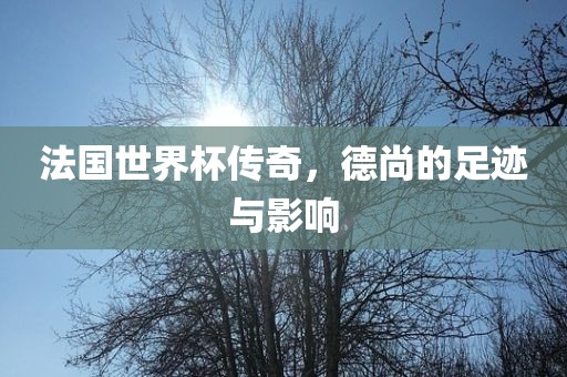 法国世界杯传奇，德尚的足迹与影响