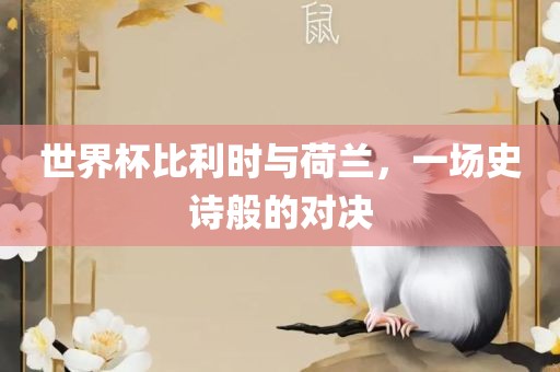世界杯比利时与荷兰，一场史诗般的对决