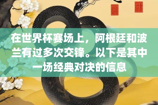 在世界杯赛场上，阿根廷和波兰有过多次交锋。以下是其中一场经典对决的信息