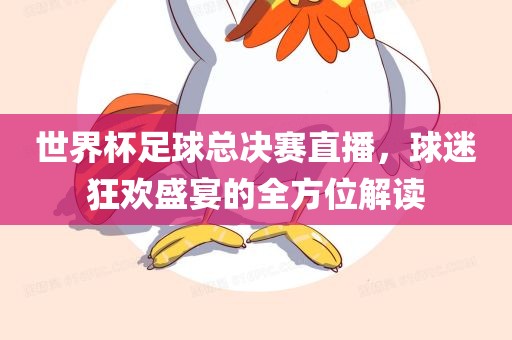 世界杯足球总决赛直播，球迷狂欢盛宴的全方位解读