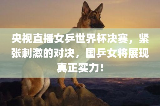 央视直播女乒世界杯决赛，紧张刺激的对决，国乒女将展现真正实力！