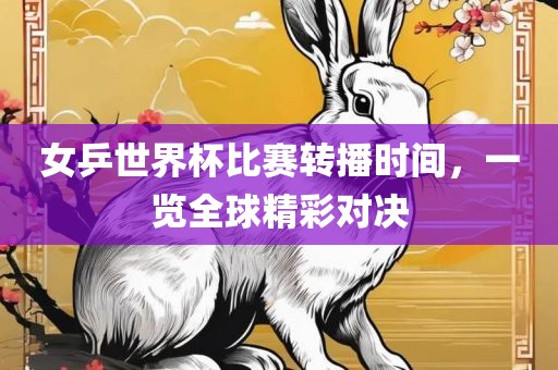 女乒世界杯比赛转播时间，一览全球精彩对决