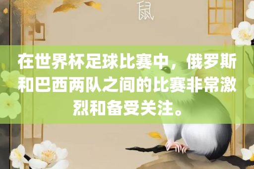 在世界杯足球比赛中，俄罗斯和巴西两队之间的比赛非常激烈和备受关注。