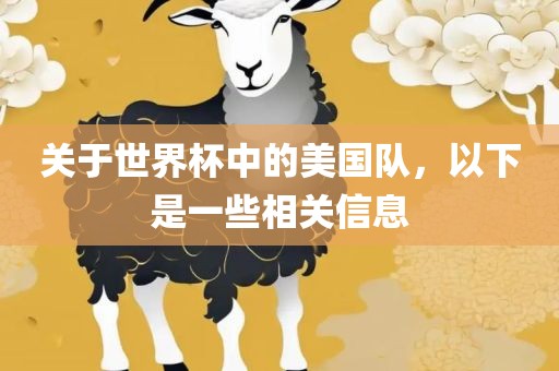 关于世界杯中的美国队，以下是一些相关信息