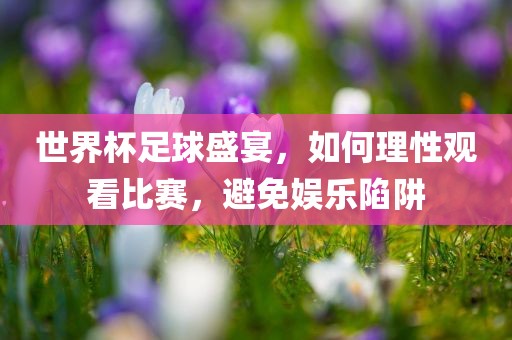 世界杯足球盛宴，如何理性观看比赛，避免娱乐陷阱
