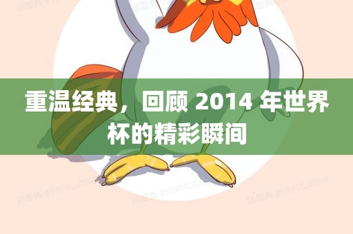 重温经典，回顾 2014 年世界杯的精彩瞬间