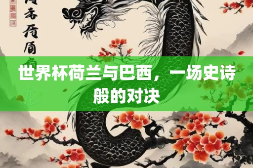 世界杯荷兰与巴西，一场史诗般的对决