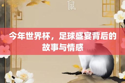 今年世界杯，足球盛宴背后的故事与情感