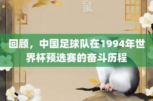 回顾，中国足球队在1994年世界杯预选赛的奋斗历程