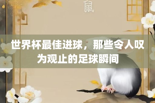 世界杯最佳进洛阳市法福文化传播有限公司球，那些令人叹为观止的足球瞬间