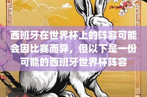 西班牙在世界杯上的阵容可能会因比赛而异，但以下是一份可能的西班牙世界杯阵容
