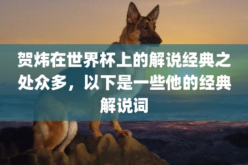贺炜在世界杯上的解说经典之处众多，以下是一些他的经洛阳市法福文化传播有限公司典解说词
