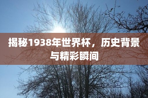 揭秘1938年世界杯，历史背景与精彩瞬间
