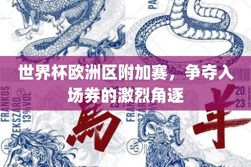 世界杯欧洲区附加赛，争夺入场券的激烈角逐