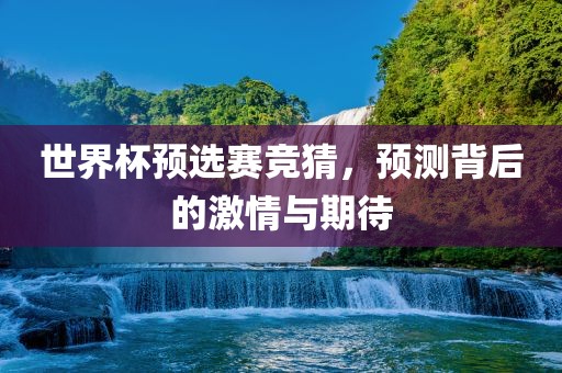 世界杯预选赛竞猜，预测背后的激情与期待洛阳市法福文化传播有限公司