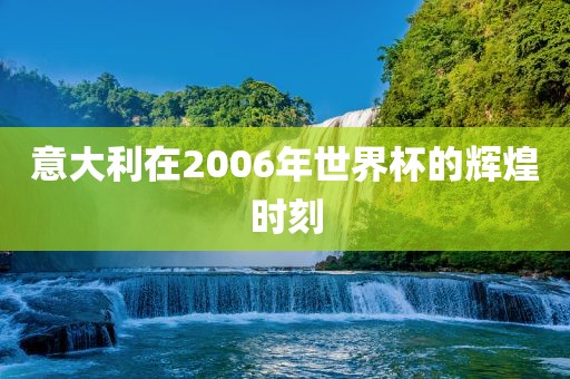 意大利在2006年世界杯的辉煌时刻