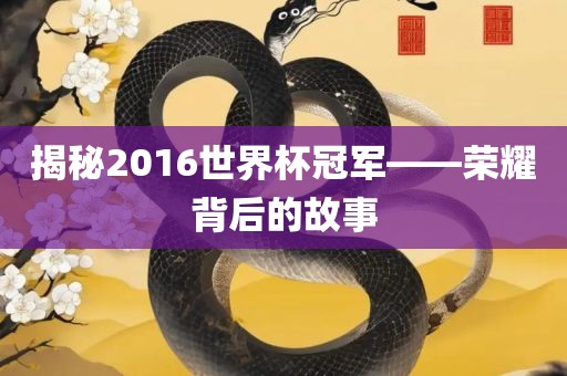 揭秘2016世界杯冠军——荣耀背后的故事