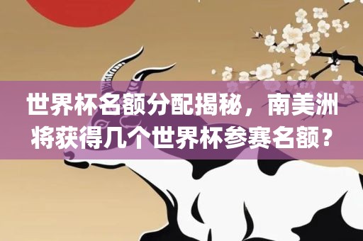世界杯名额分配揭秘，南美洲将获得几个世界杯参赛名额？