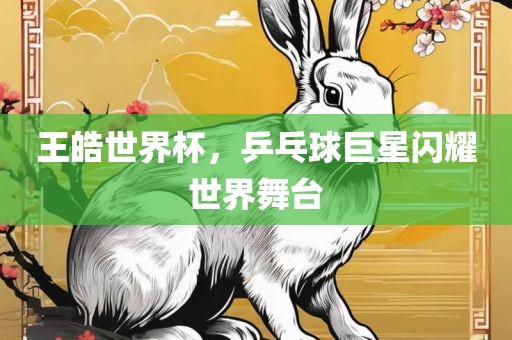 王皓世界杯，乒乓球巨星闪耀世界舞台