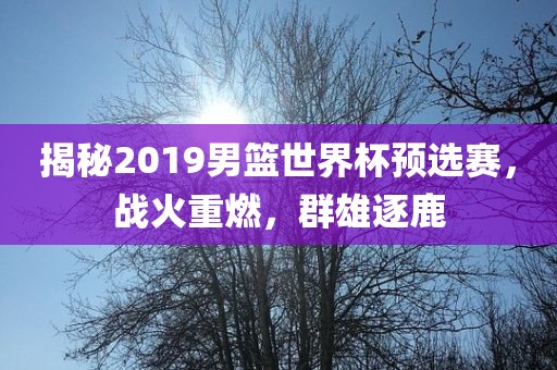 揭秘2019男篮世界杯预选赛，战火重燃，群雄逐鹿