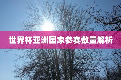世界杯亚洲国家参赛数量解析洛阳市法福文化传播有限公司