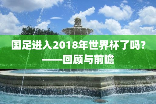 国足进入2018年世界杯了吗？——回顾与前瞻