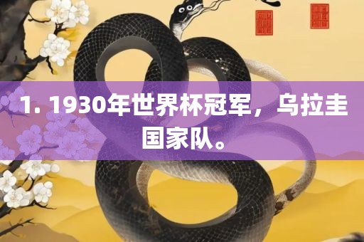 1. 1930年世界杯冠军，乌拉圭国家队。