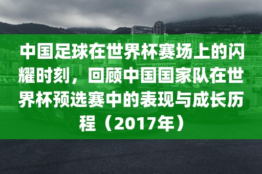 中国足球在世界杯赛场上的闪耀时刻，回顾中国国家队在世界杯预选赛中的表现与成长历程（2017年）
