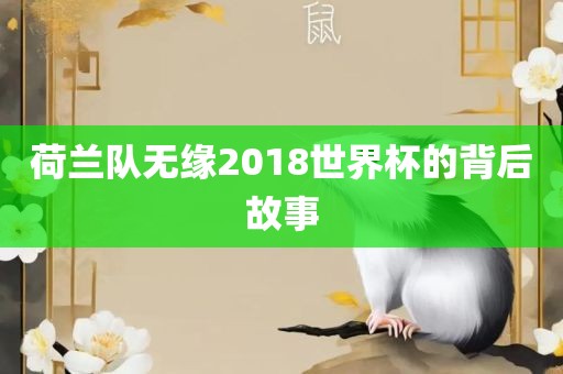 荷兰队无缘2018世界杯的背后故事