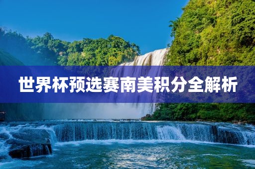 世界杯预选赛南美积分全解析