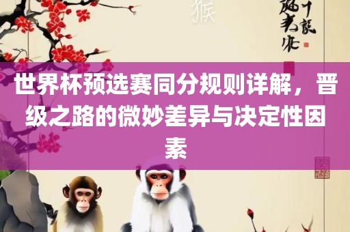 世界杯预选赛同分规则详解，晋级之路的微妙差异与决定性因素