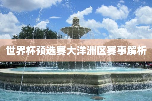 世界杯预选赛大洋洲区赛事解析