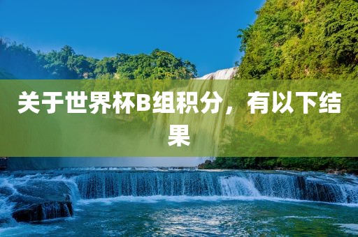 关于世界杯B组积分，有以下结果