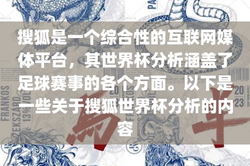 搜狐是一个综合性的互联网媒体平台，其世界杯分析涵盖了足球赛事的各个方面。以下是一些关于搜狐世界杯分析的内容