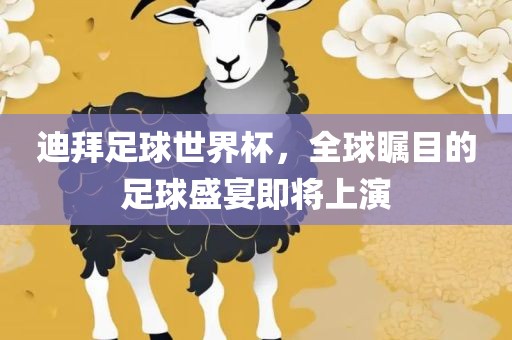 迪拜足球世界杯，全球瞩目的足球盛宴即将上演