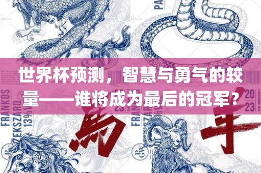 世界杯预测，智慧与勇气的较量——谁将成为最后的冠军？