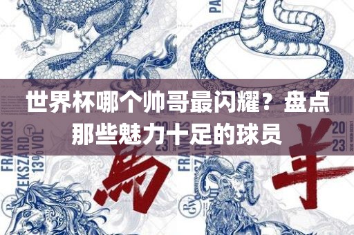 世界杯哪个帅哥最闪耀？盘点那些魅力十足的球员
