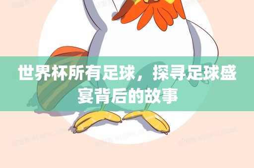 世界杯所有足球，探寻足球盛宴背后的故事