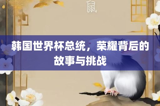 韩国世界杯总统，荣耀背后的故事与挑战
