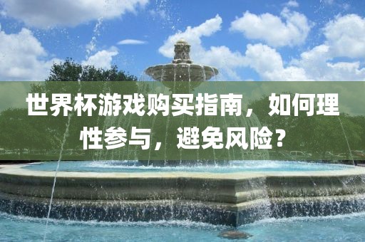 世界杯游戏购买指南，如何理性参与，避免风险？