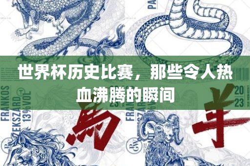 世界杯历史比赛，那些令人热血沸腾的瞬间