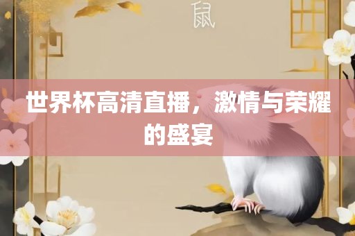 世界杯高清直播，激情与荣耀的盛宴